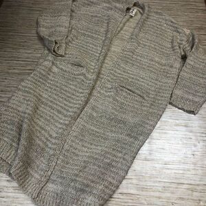 1350 Pplaclothing duster cardigan open front sweater OATMEAL sz S